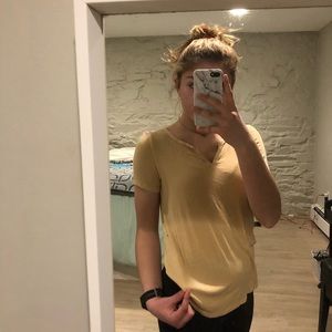 American Eagle Yellow V-Neck
